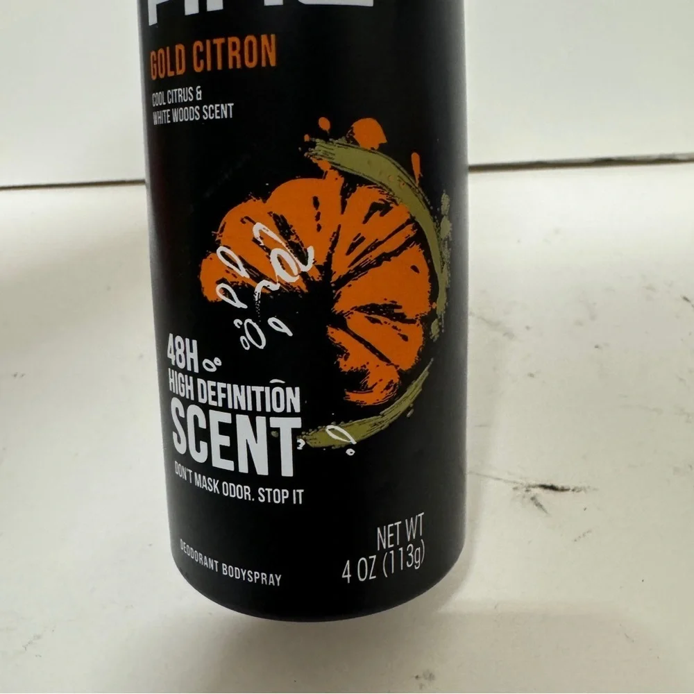 Axe Gold Citron Body Sprays Cool Citrus and White Woods Scent 4 OZ